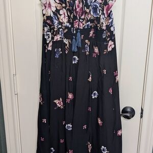 Mystree Black Floral Maxi Dress